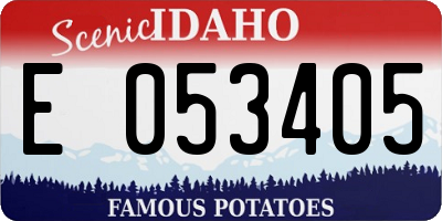 ID license plate E053405