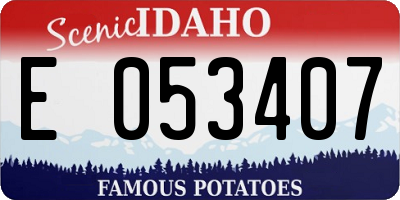 ID license plate E053407
