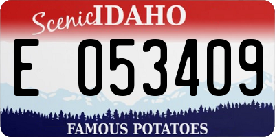ID license plate E053409
