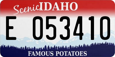 ID license plate E053410