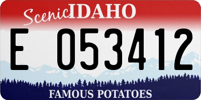 ID license plate E053412