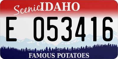 ID license plate E053416