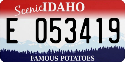ID license plate E053419