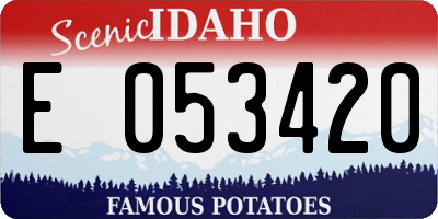 ID license plate E053420