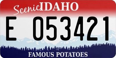 ID license plate E053421