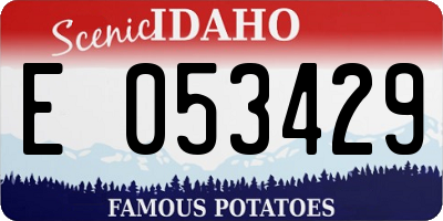 ID license plate E053429