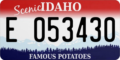 ID license plate E053430