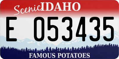 ID license plate E053435
