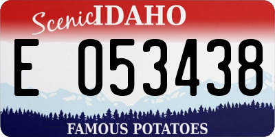 ID license plate E053438