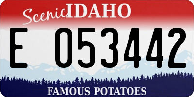 ID license plate E053442