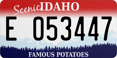 ID license plate E053447