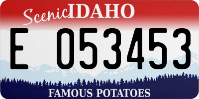 ID license plate E053453
