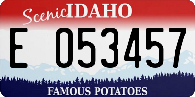 ID license plate E053457