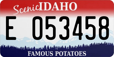 ID license plate E053458