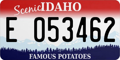 ID license plate E053462