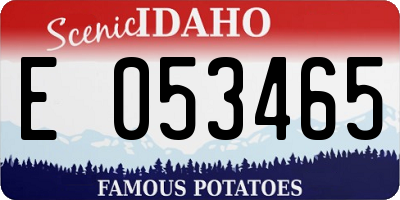ID license plate E053465