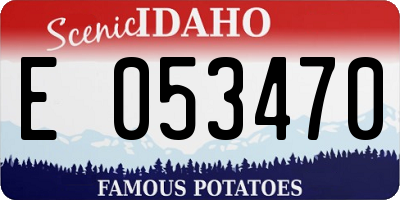ID license plate E053470