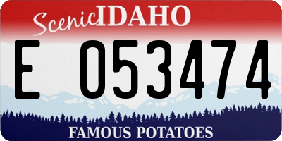 ID license plate E053474
