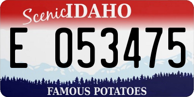 ID license plate E053475
