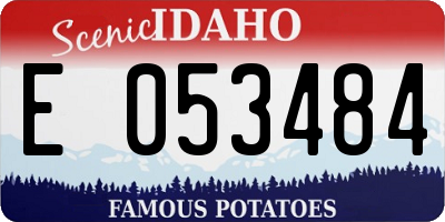 ID license plate E053484