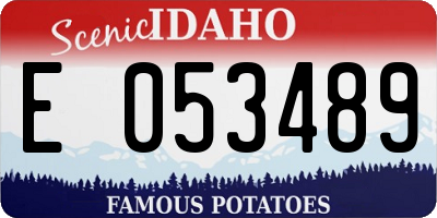 ID license plate E053489