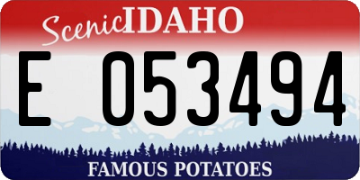 ID license plate E053494