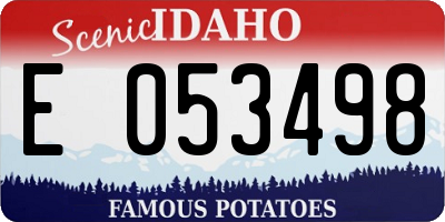 ID license plate E053498