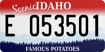 ID license plate E053501