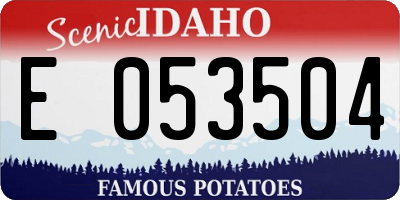 ID license plate E053504
