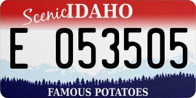 ID license plate E053505