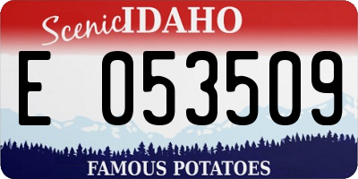 ID license plate E053509