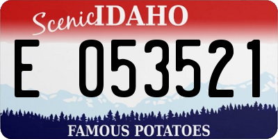 ID license plate E053521