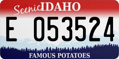 ID license plate E053524