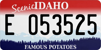 ID license plate E053525