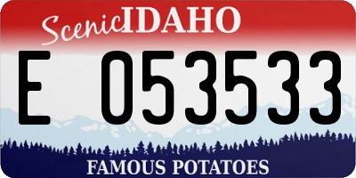 ID license plate E053533