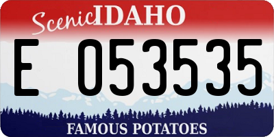 ID license plate E053535