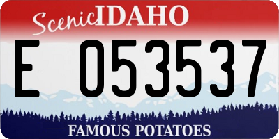 ID license plate E053537