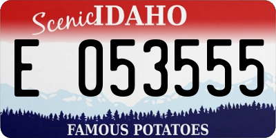 ID license plate E053555