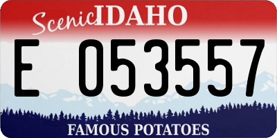 ID license plate E053557