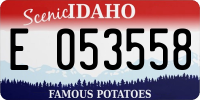ID license plate E053558