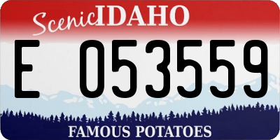 ID license plate E053559