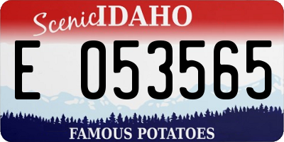 ID license plate E053565