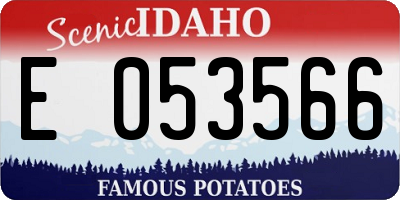 ID license plate E053566