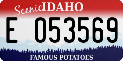 ID license plate E053569