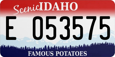 ID license plate E053575