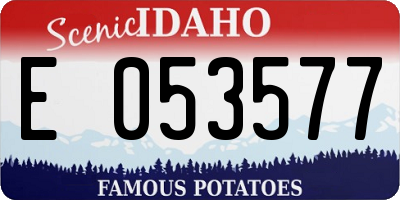 ID license plate E053577