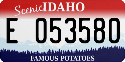 ID license plate E053580