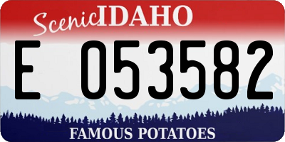 ID license plate E053582