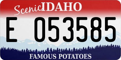 ID license plate E053585