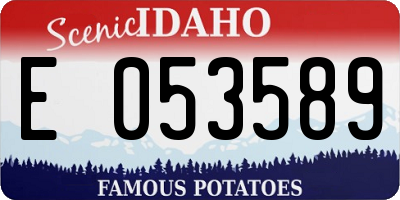 ID license plate E053589